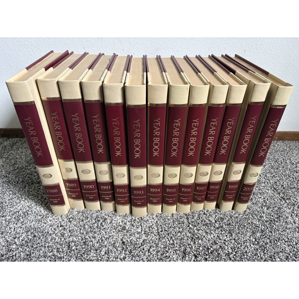 World Book Year Book Set 1988-2000 13 Volumes Hardcover Encyclopedia Annuals